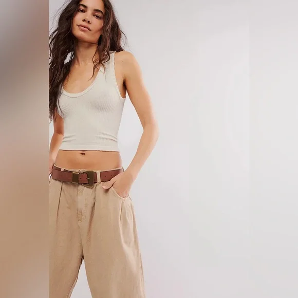 FREE PEOPLE Sweet Talk Chino Pants in Croissant Tan Size 6 - Picture 5 of 12
